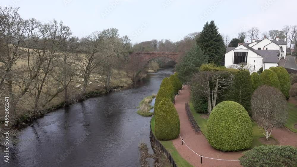 Bridges over the River Doon in Alloway, Ayrshire, Scotland.