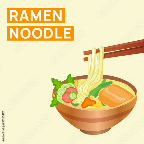 Ramen Noodles Vector Illustration