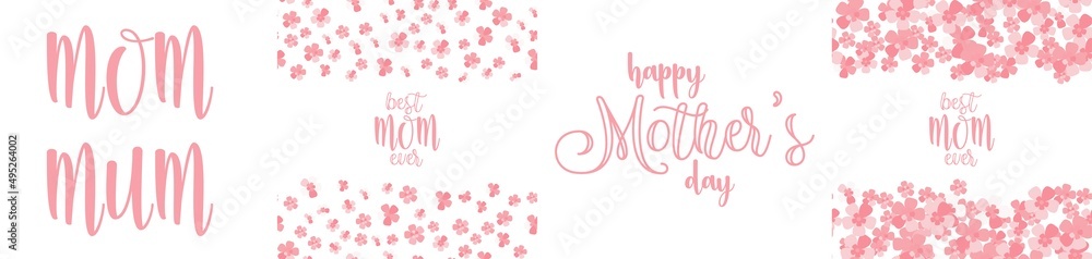 Happy Mother Day postcard templates. Sublimation print gift idea for mommy. Craft design layout with cute typographic