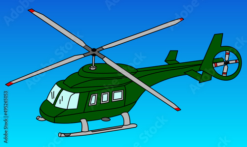 Grüner Helikopter Hubschrauber photo