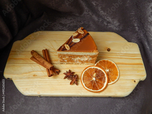 piece of cake and orange rings photo