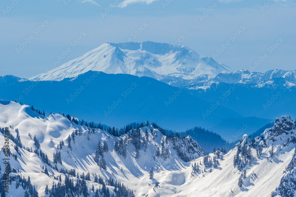 Winter view of Mount St. Helens