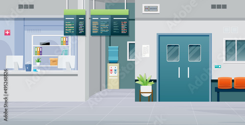 Counter for patients to use the service in the hospital.