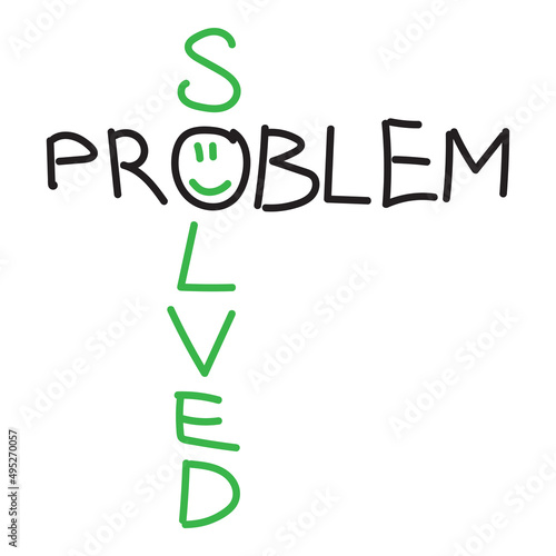 positive thinking applied to problem resolution - simple handwritten text illustration
