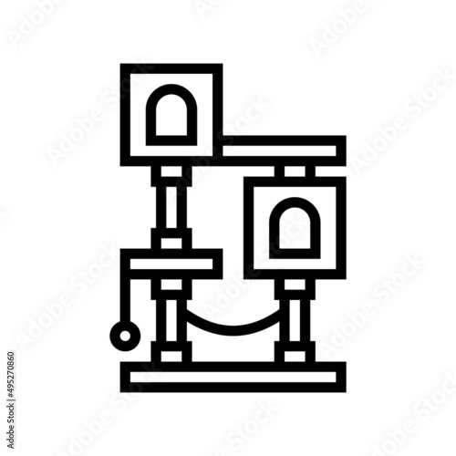 cat tree line icon vector. cat tree sign. isolated contour symbol black illustration © vectorwin