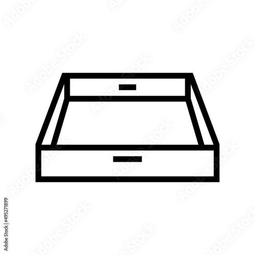 wood tray line icon vector. wood tray sign. isolated contour symbol black illustration