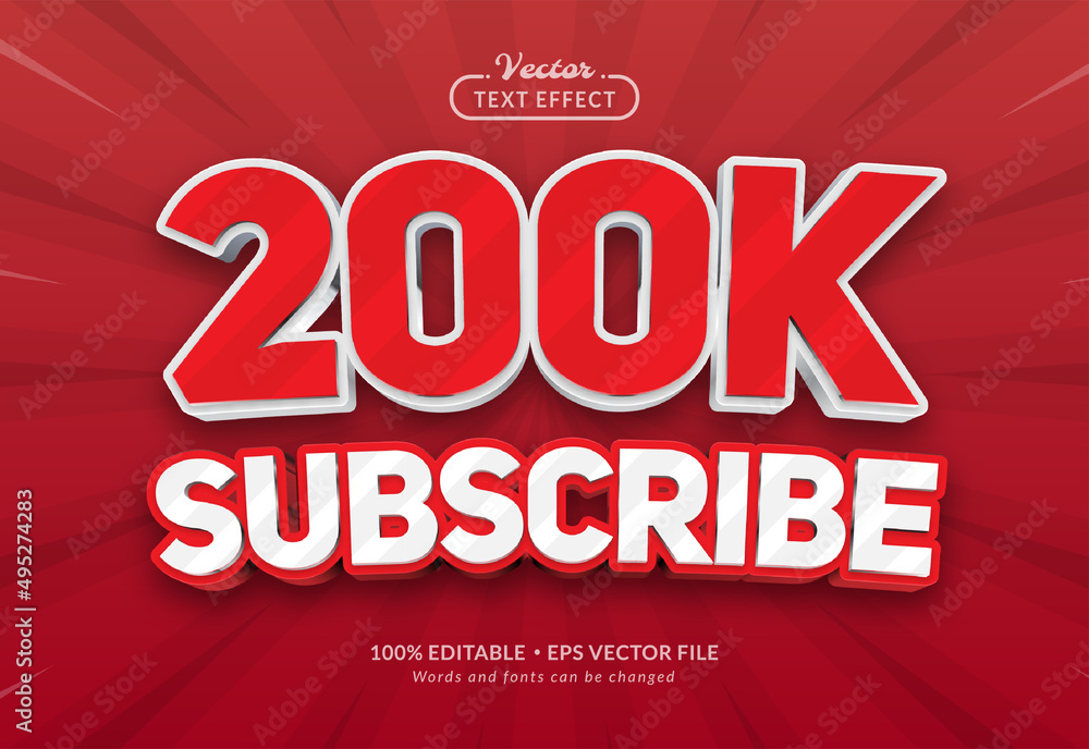 3D Red Subscribe Editable Text Effect