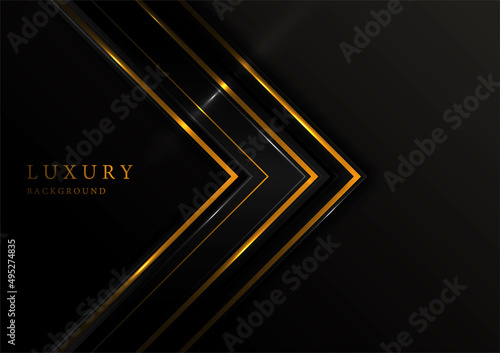 Abstract metalic luxury golden template design with black plate template.