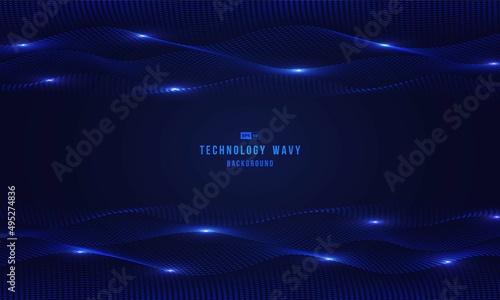 Abstract technology wavy design artwork decorative template.