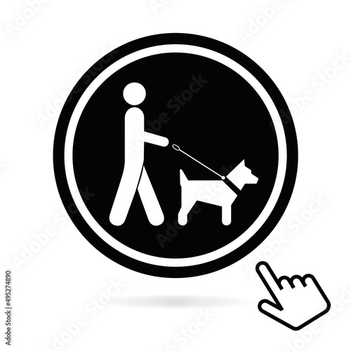 Logo chien en laisse.