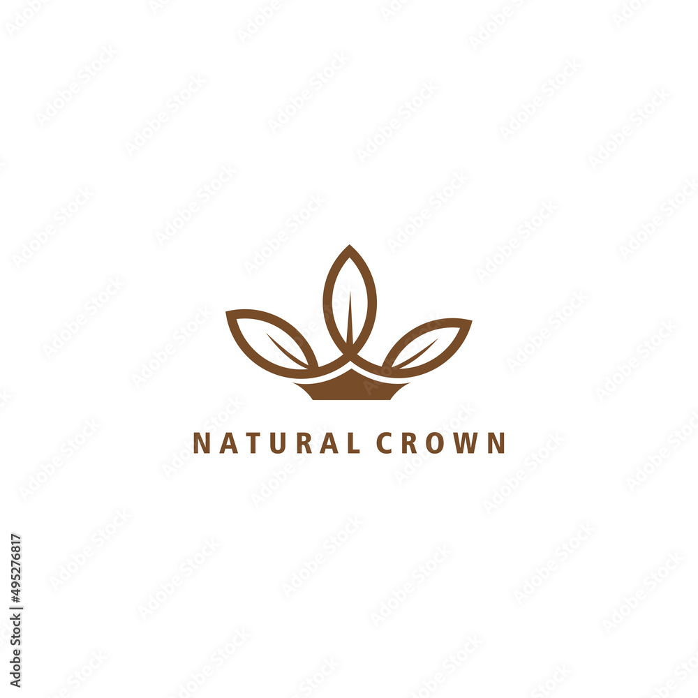 crown leaf logo illustration design template vector crown leaf logo illustration design template vector