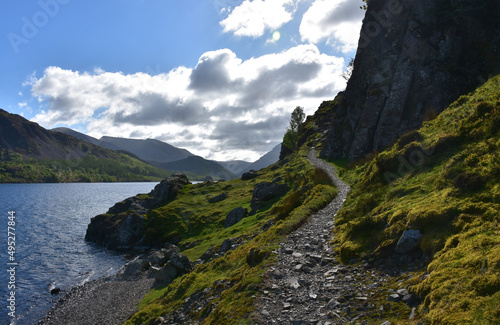 Narrow Walking Path Beside Ennerdale Water Resevoir photo