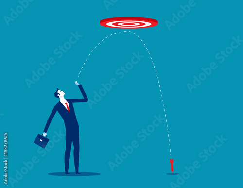 Miss target. Business cartoon vector illustration concept