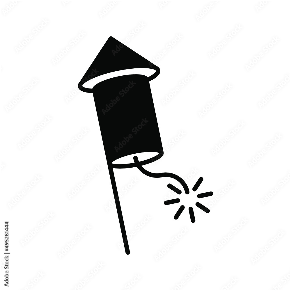 Explosive firecracker icon. Firecracker petard outline icon. Pyrotechnics symbol, vector illustration. Vector graphics Explosive firecracker icon. Firecracker petard outline icon. Pyrotechnics symbol, vector illustration. Vector graphics