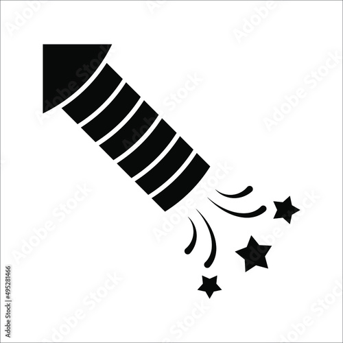 Explosive firecracker icon. Firecracker petard outline icon. Pyrotechnics symbol, vector illustration. Vector graphics