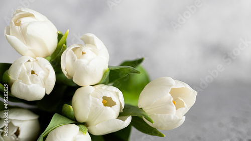 white tulips in the table  © Ирина Зинченко