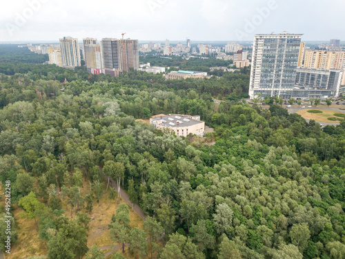 Kyiv city. Aerial drone view.