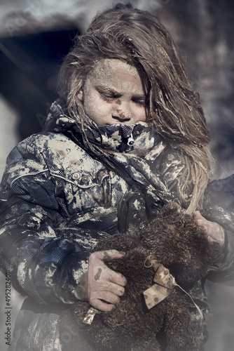 Children without a home, apocalypse, war