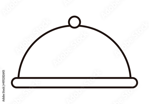 Icono negro de bandeja en fondo blanco.