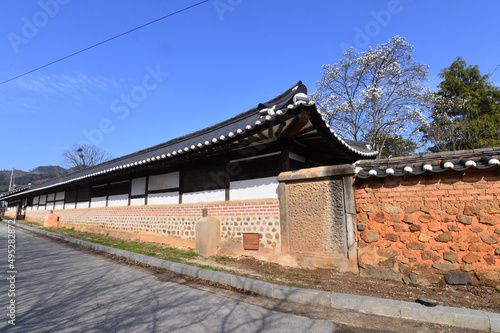Old Walls of Hamna Village in Iksan, South Korea. photo