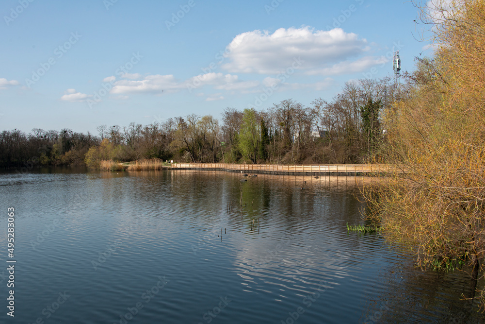 Lac , hiver, espace naturel protégé, Viry Châtillon, 91 ,Essonne,