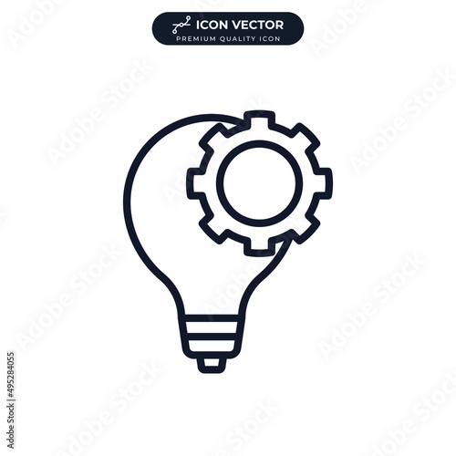 bulb idea icon symbol template for graphic and web design collection logo vector illustration