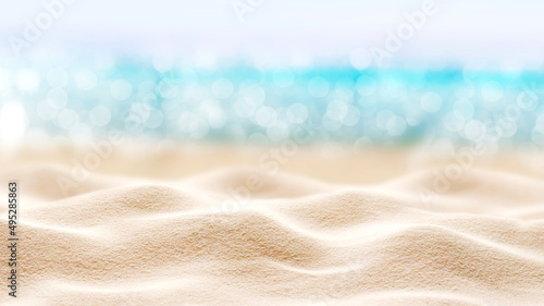 Beach. Tourism. White sand on the seashore. Tropical summer vacation. Family vacation. Journey. Sand texture