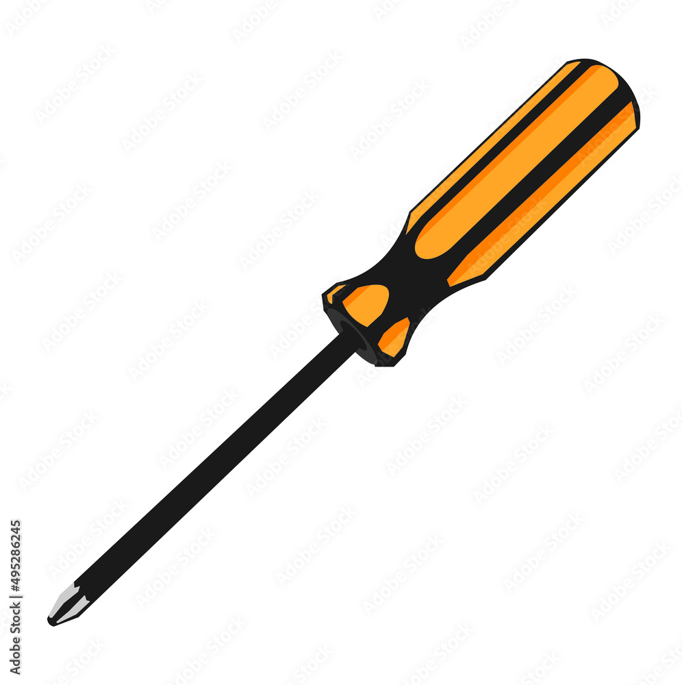flower screwdriver isolated on white flower screwdriver isolated on white