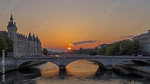 Summer Sunset Over Paris Historic Center