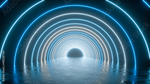 light tunnel in the dark