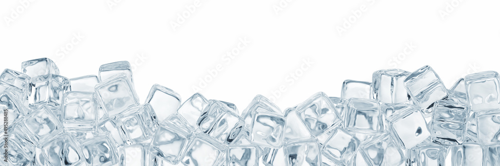 Ice cubes blocks with empty space - 3d rendering Ice cubes blocks with empty space - 3d rendering