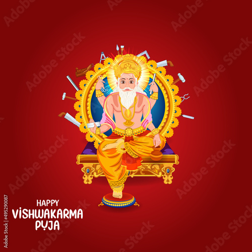 Happy Vishwakarma Puja Greeting Card
 photo