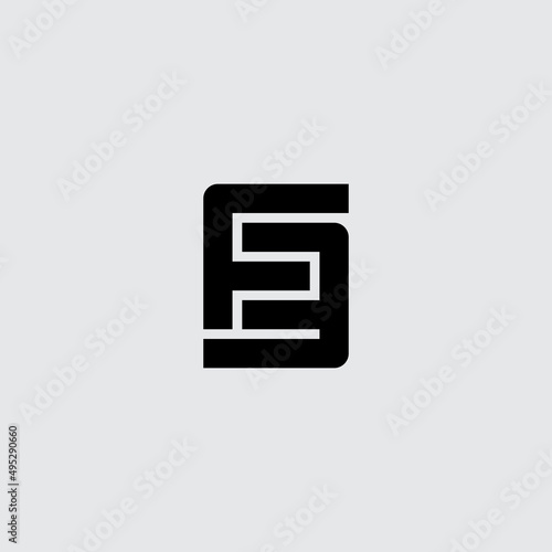 3F - Vector design element or icon. Monogram or logotype. Letter F and number 3 - logo.