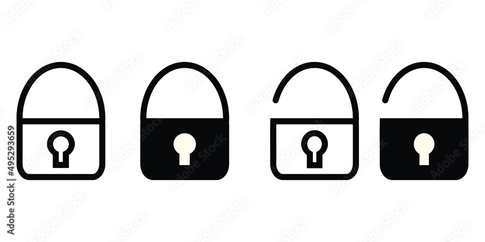 Lock Icons Isolated On White Background. Security Symbol For Your Website Design, Logo App ui, Vector Illustration, Etc Lock Icons Isolated On White Background. Security Symbol For Your Website Design, Logo App ui, Vector Illustration, Etc