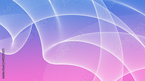 Futuristic abstract wavy lines on gradient blue-pink background  high-resolution widescreen wallpapers for computer desktop  