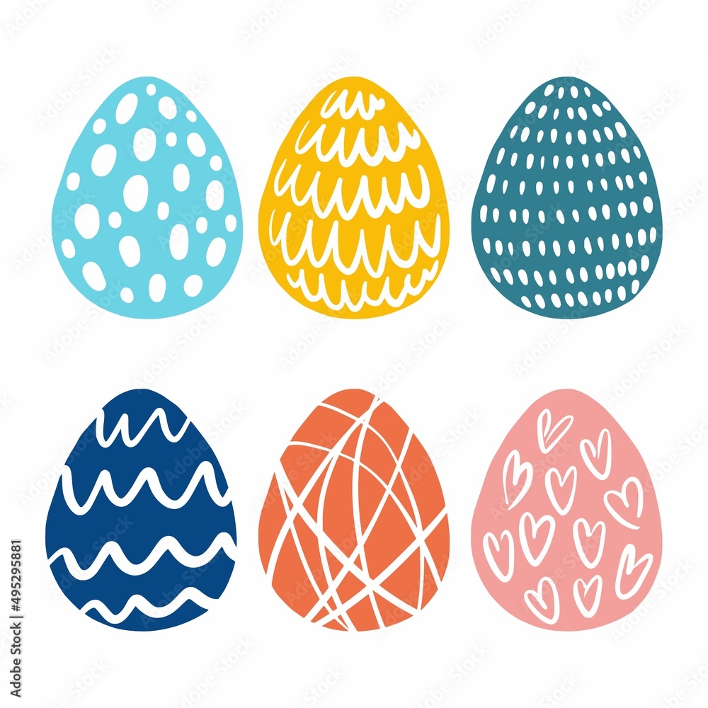 Vector collection of Easter eggs drawn by hand Vector collection of Easter eggs drawn by hand
