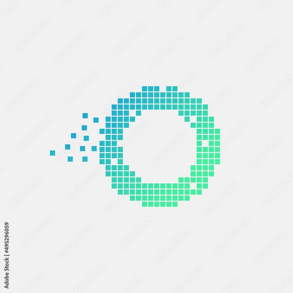 circle pixel logo with gradient color circle pixel logo with gradient color