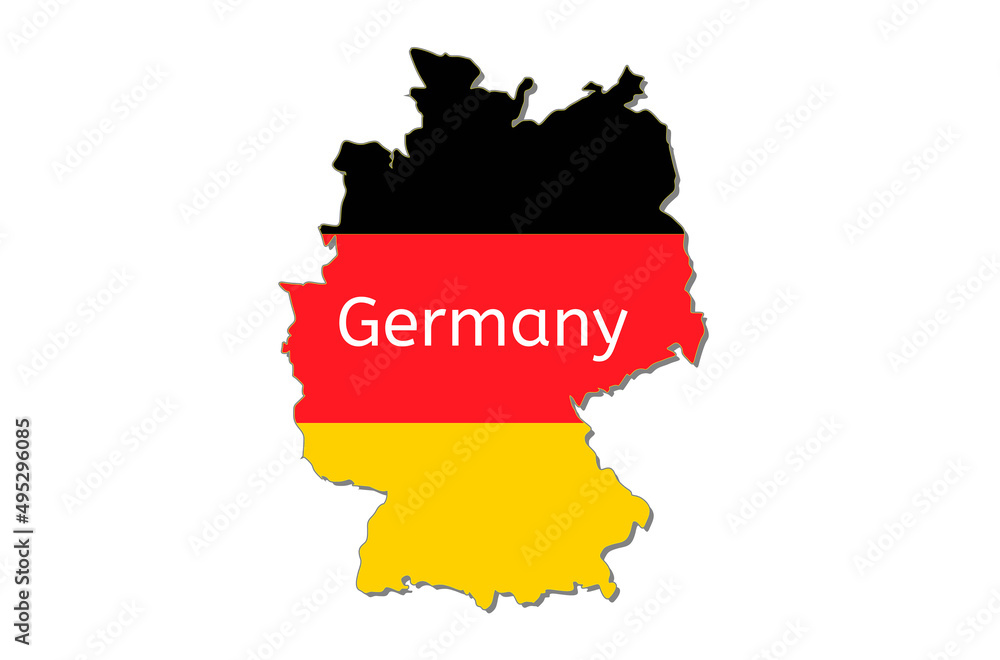 Fototapeta premium Vector map of Germany with flag