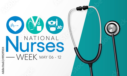 National Nurses Week is observed in United states form 6th to 12th May of each year, to mark the contributions that nurses make to society. Vector illustration