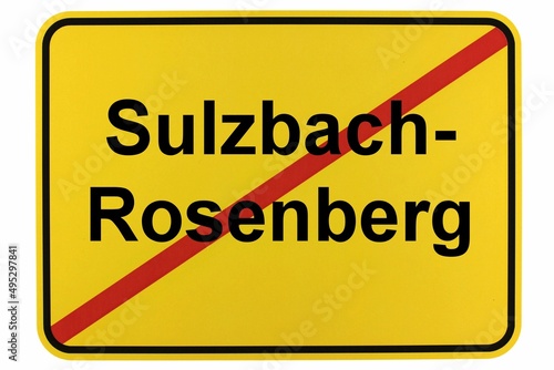 Illustration eines Ortsschildes der Stadt Sulzbach-Rosenberg photo
