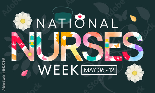 National Nurses Week is observed in United states form 6th to 12th May of each year, to mark the contributions that nurses make to society. Vector illustration