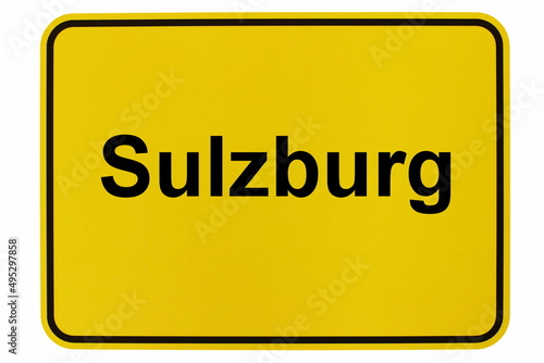 Illustration eines Ortsschildes der Stadt Sulzburg photo