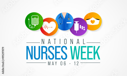 National Nurses Week is observed in United states form 6th to 12th May of each year, to mark the contributions that nurses make to society. Vector illustration