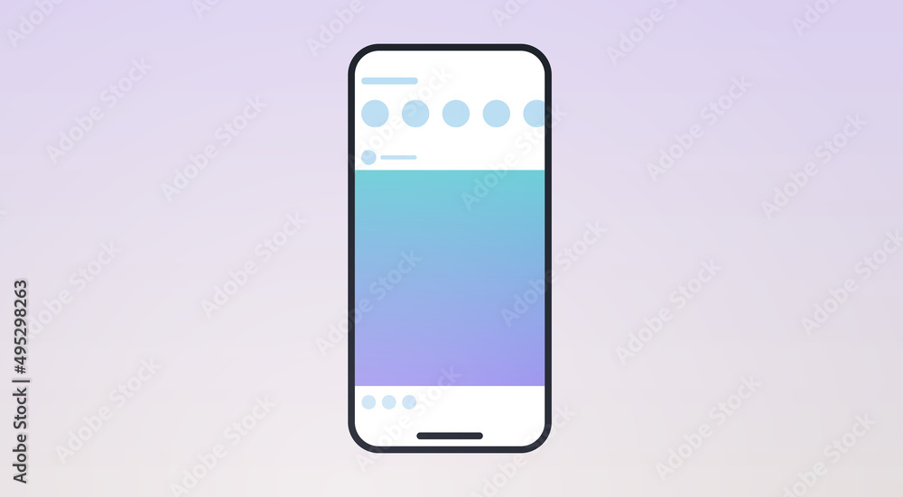 Social network interface on smartphone and page layout screen flat illustration. Social network interface on smartphone and page layout screen flat illustration.