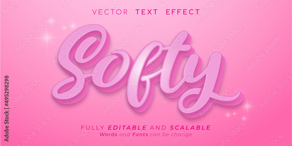 Creative editable 3d text effect Softy