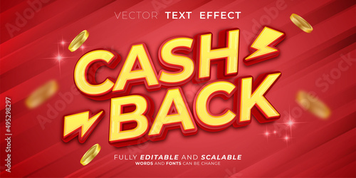 Cashback text effect, Editable three dimension text style