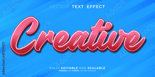 Editable text effect Creative  three dimension text style