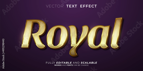Editable text effect Royal three dimension 3d text style