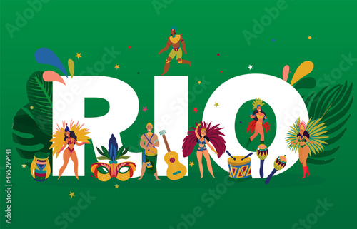 Flat design brazilian carnival poster template free vector