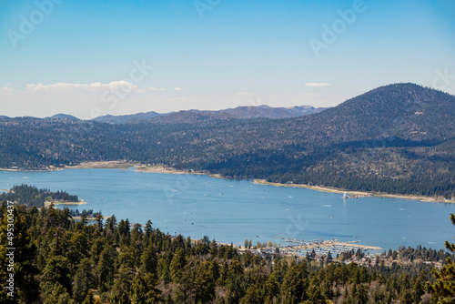 Sunny view of the landscape of Big bear lake